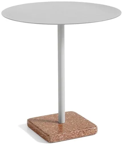 HAY Terrazzo Ulkokahvilapöytä Ø70 Sky Grey/Punainen Terrazzo