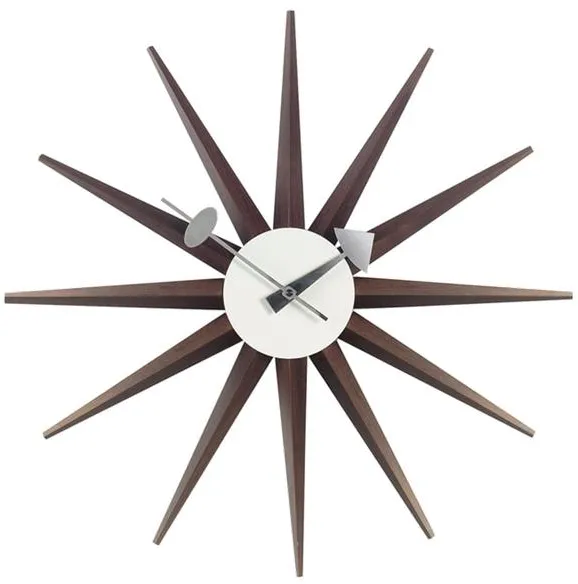 Vitra Sunburst Clock Kello Pähkinäpuu