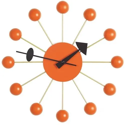 Vitra Ball Clock Kello Oranssi